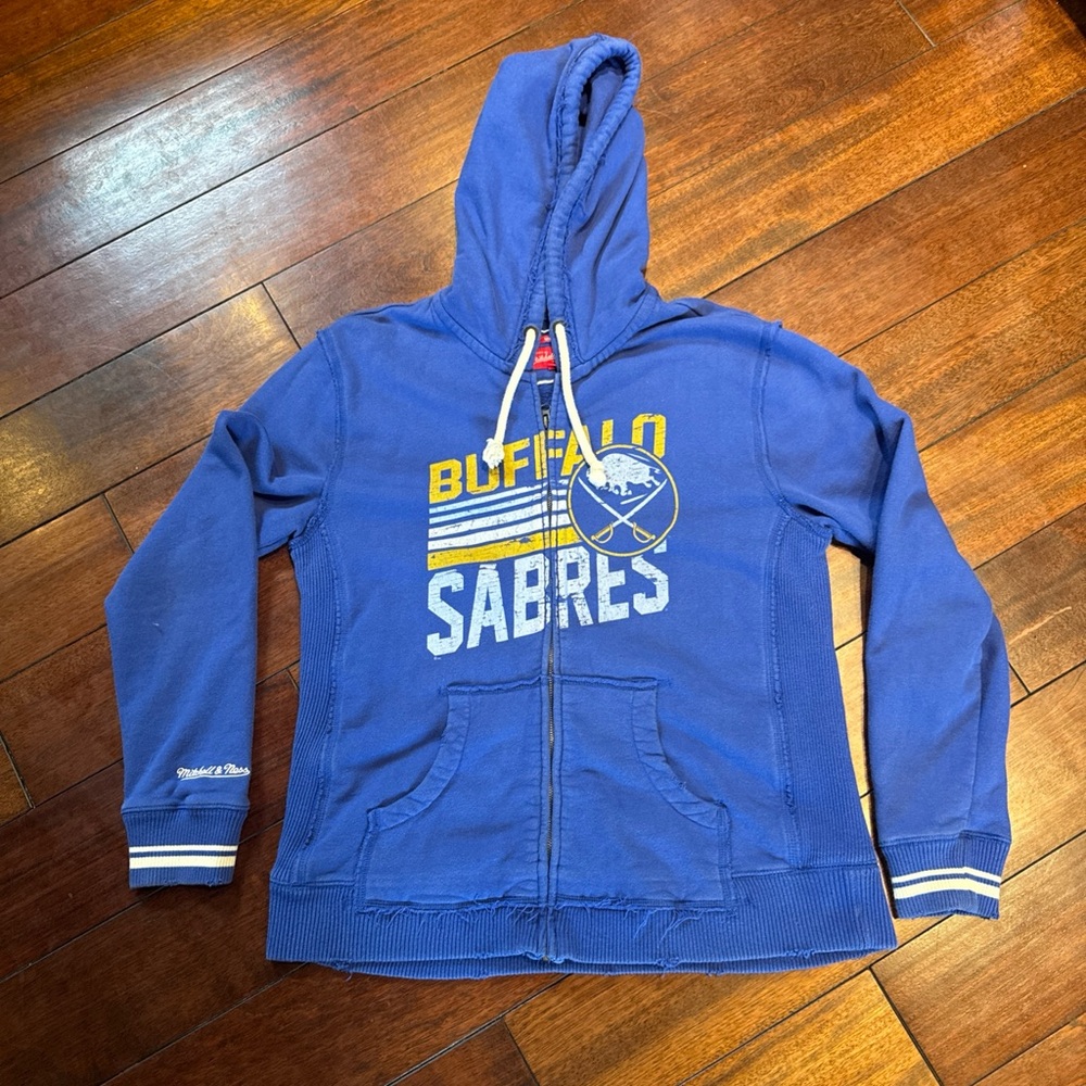 Mitchell Ness Buffalo Sabres Jacket Women’s Sz XL NHL Hockey Sports Rare - Picture 2 of 7